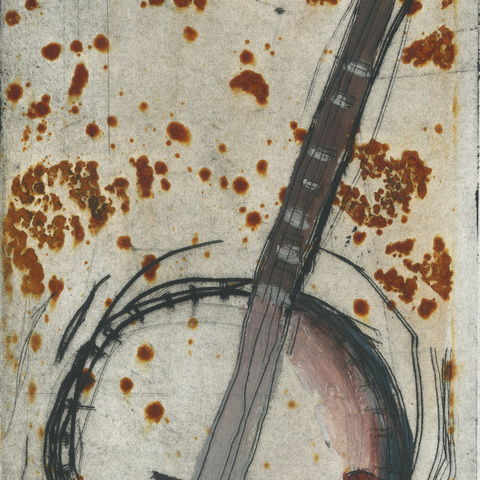 Old rusty banjo
mixed media